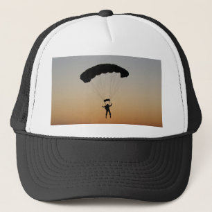 Skydiver Parachute at Sunset Sky Diver Trucker Hat