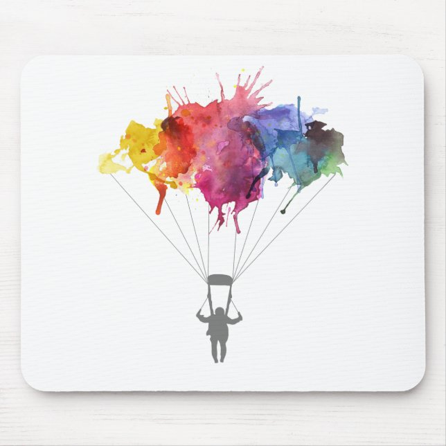 Skydiver, Parachute. Skydiving Sport. Parachuting Mouse Pad (Front)