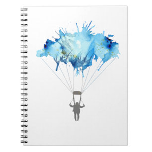 Skydiver, Parachute. Skydiving Sport. Parachuting Notebook