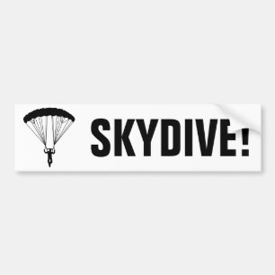 skydiver silhouette bumper sticker