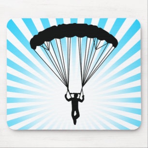 skydiver silhouette mouse pad