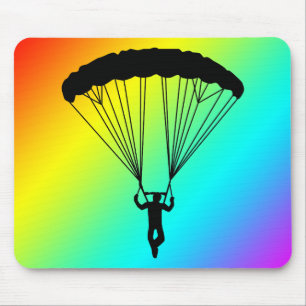 skydiver silhouette mouse pad