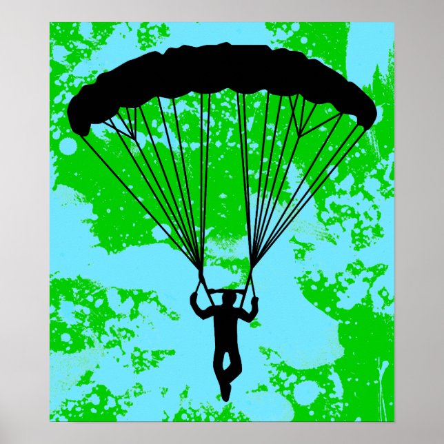 skydiver silhouette poster (Front)