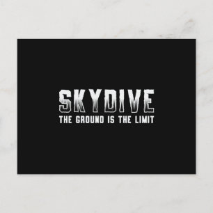 Skydiver Skydive The Ground Is The Limit Vintage Postcard