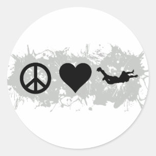 Skydiving 1 classic round sticker