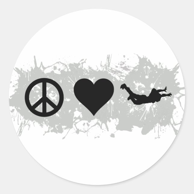 Skydiving 1 classic round sticker (Front)