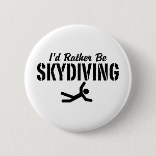 Skydiving 6 Cm Round Badge