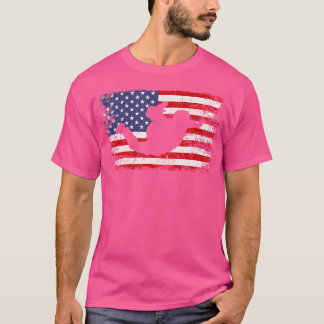 Skydiving American Flag Parachuting Skydiving T-Shirt