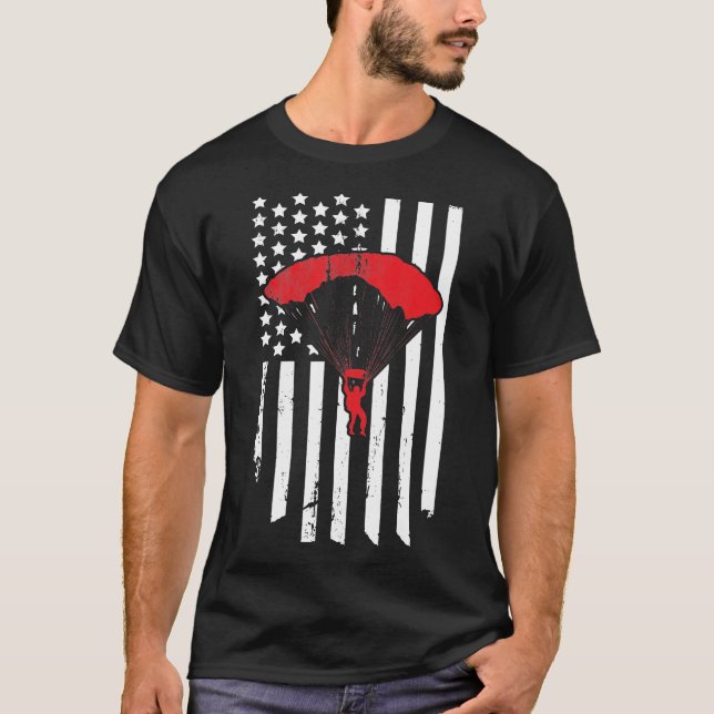 Skydiving American Flag T-Shirt (Front)