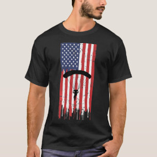 Skydiving-American Skydiver Parachutist Skydive Pa T-Shirt