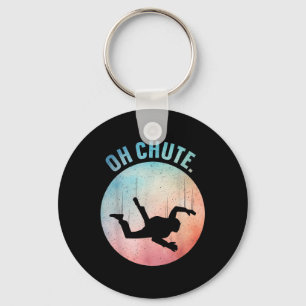 Skydiving Art For Men Women Parachute Skydiver Par Key Ring