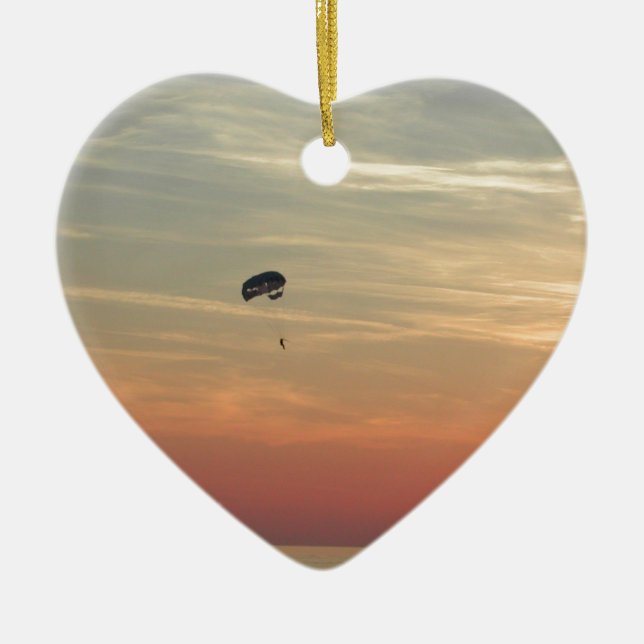 Skydiving Ceramic Tree Decoration (Front)