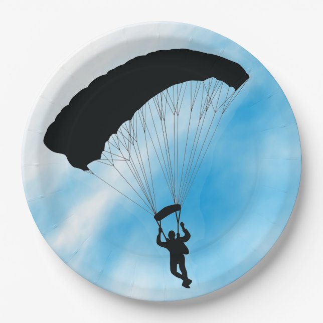 Skydiving Design Paper Party Plate (Front)