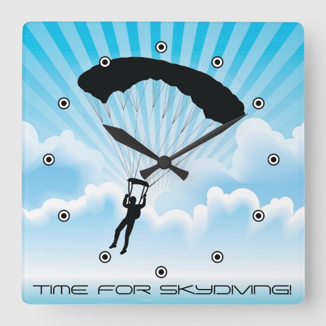 Skydiving Design Wall Clock (Front)