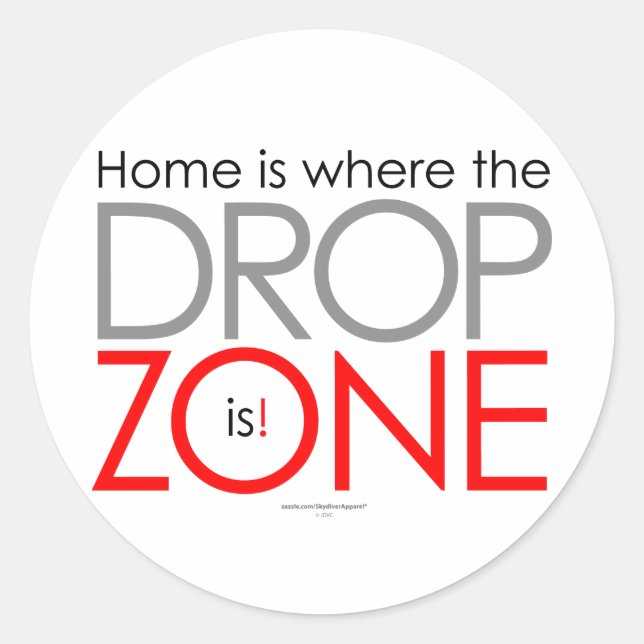 Skydiving Drop Zone Classic Round Sticker (Front)