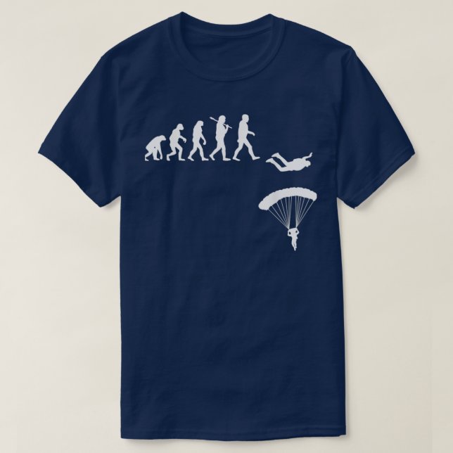 Skydiving Evolution Skydiver Parachuting T-Shirt (Design Front)