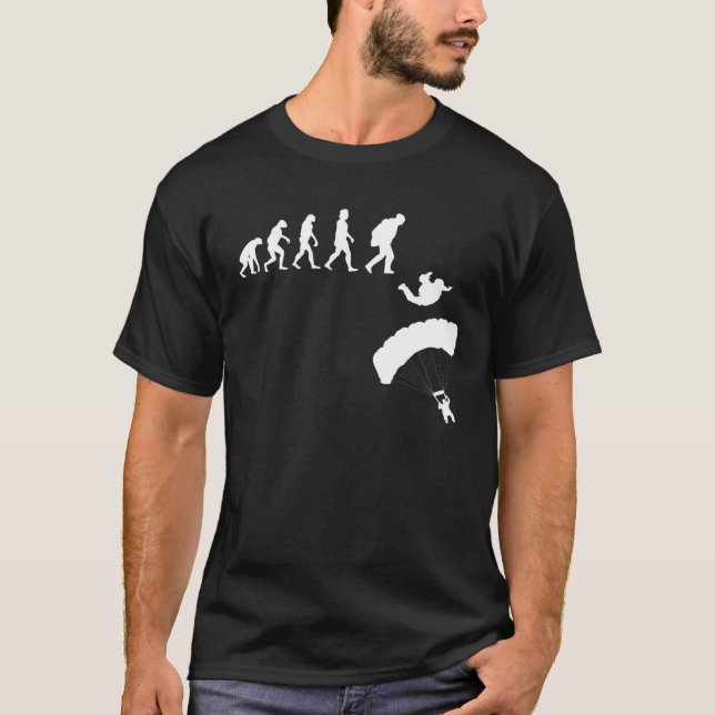 Skydiving Evolution Skydiver Parachuting T-Shirt (Front)