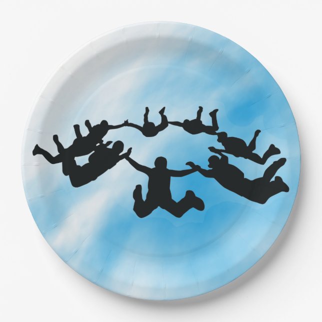 Skydiving Freefall Design Paper Party Plate (Front)