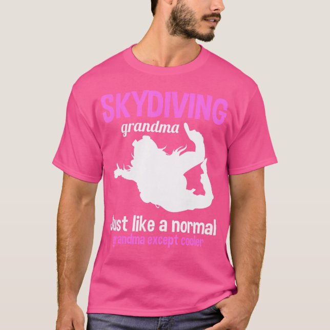 Skydiving Grandma Parachuter Grandmother Skydiver T-Shirt (Front)