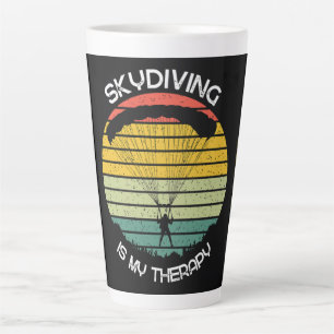 Skydiving Is My Therapy Latte Mug