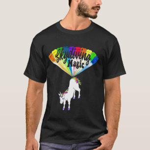 Skydiving Magic Unicorn For Men Women T-Shirt