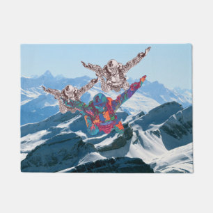 Skydiving over the Mountains Doormat