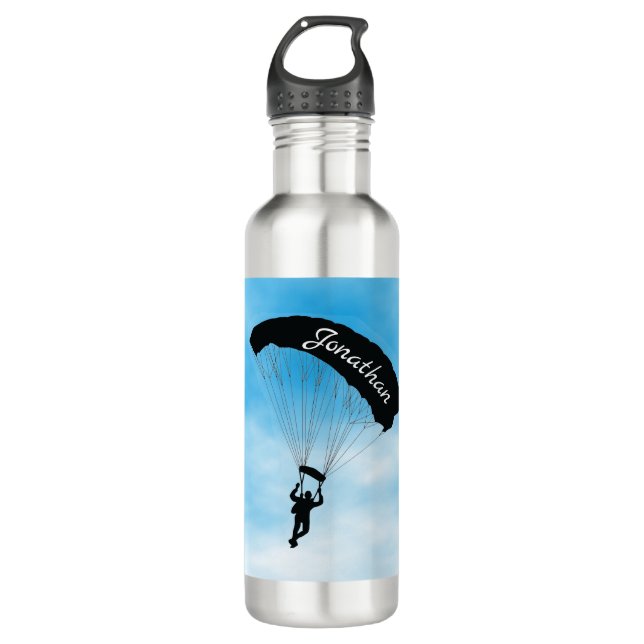 Skydiving Parachuting Design Water Bottle (Front)