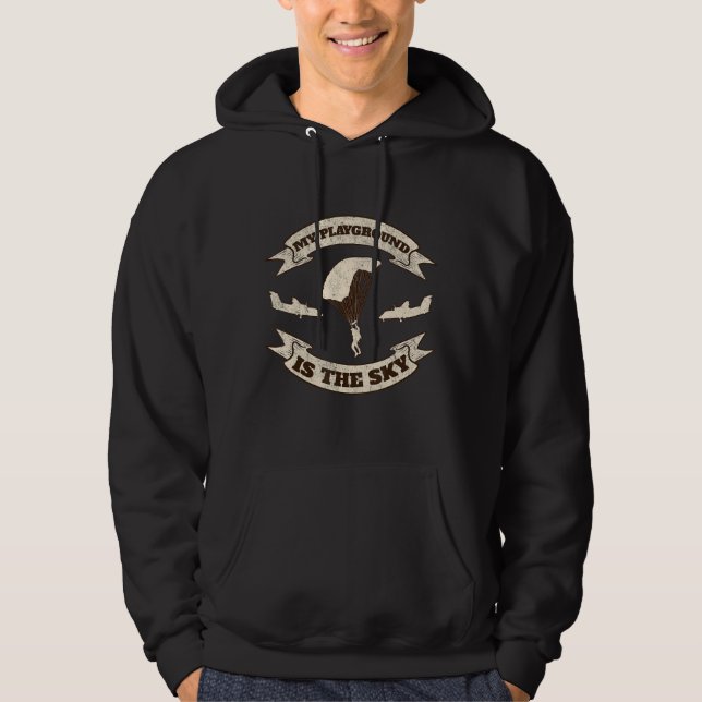 Skydiving Parachuting My Playground Is The Sky Hoodie (Front)