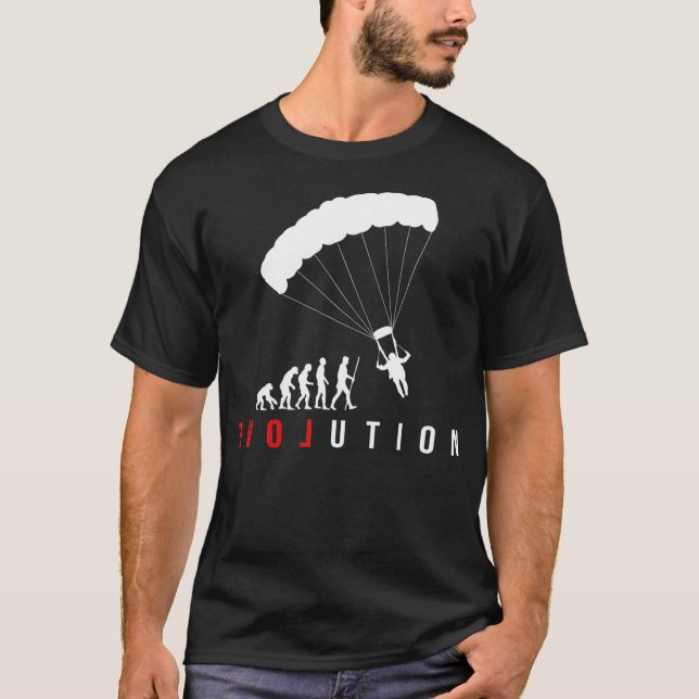Skydiving Parachuting Paragliding LOVE Evolution  T-Shirt (Front)