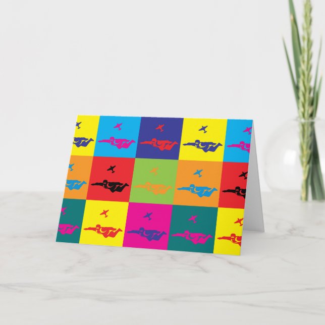 Skydiving Pop Art Card (Front)