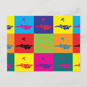 Skydiving Pop Art Postcard
