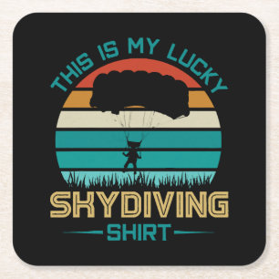 Skydiving School Portland Square Paper Coaster