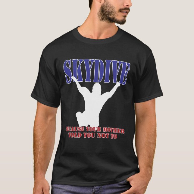 Skydiving Shirt Silhouette (Dark) (Front)