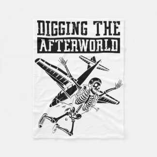 Skydiving Skeleton Surfing - Parachuting Sky Skydi Fleece Blanket