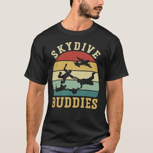 Skydiving Skydive Buddies Vintage Retro T-Shirt (Front)
