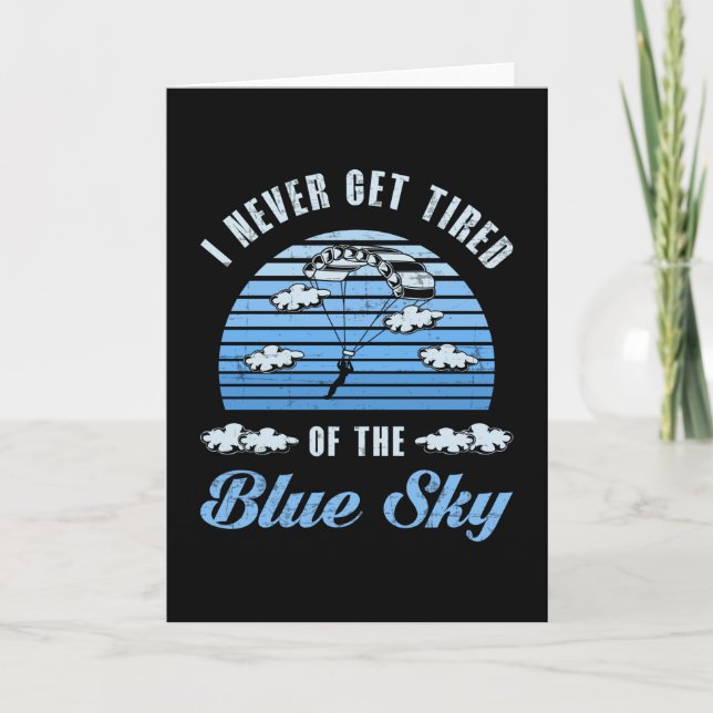 Skydiving Skydive Jump Skydiver Retro Funny Gift Card (Front)