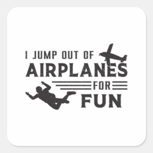 Skydiving Skydive Skydiver Jump Plane Gift Idea Square Sticker