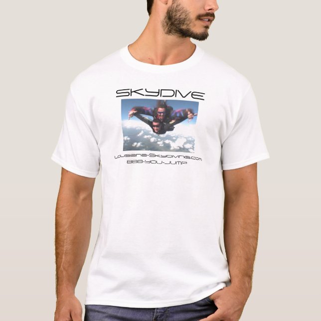 skydiving skydive tandem clouds Louisiana T-Shirt (Front)