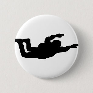 skydiving skydiver icon 6 cm round badge