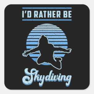 Skydiving Skydiver Parachuting Retro Funny Gift Square Sticker