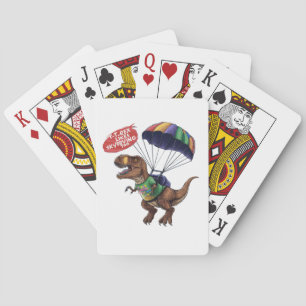 Skydiving T-Rex  Playing Cards
