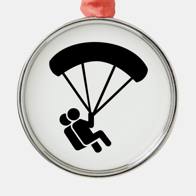 Skydiving tandem metal tree decoration (Front)