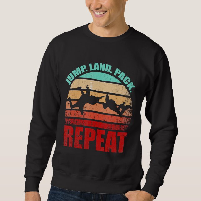 Skydiving Team Plane Parachute Jumping Sunset Dist Sweatshirt (Front)