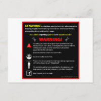 SKYDIVING Theme Park Warning Sign