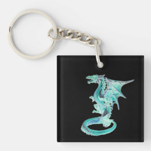 Skye Blue Dragon Key Ring