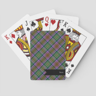 Skye Green and Violet Highland Plaid Playing Cards