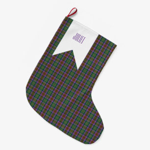 Skye Green Violet Earth Tartan Plaid Large Christmas Stocking