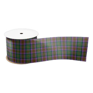 Skye Green Violet Earth Tartan Plaid Satin Ribbon
