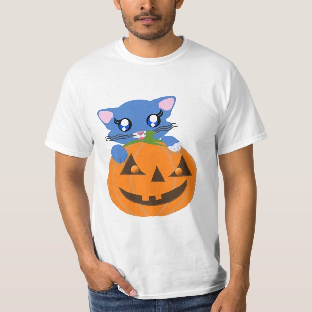 Skye Pumpkin Toon Kitty Basic Shirt (Front)