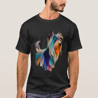 Skye Terrier Art Colourful Dog Cute Sweet Birthday T-Shirt